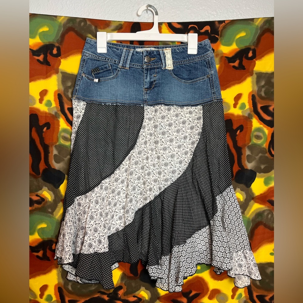 Jolt Women’s Denim Patchwork Skirt